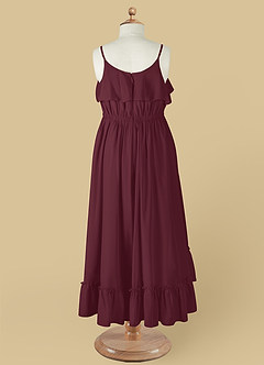 Azazie Karmen Abiti da Ragazza di Fiori Abito A-Line in Chiffon Increspato Cabernet image10