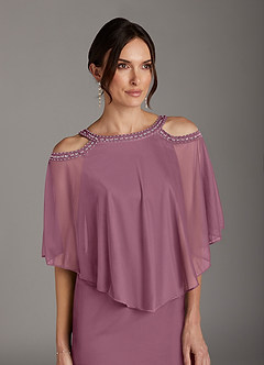 Azazie Junibee Mother of the Bride Dresses Vintage Mauve Sheath Sequins Mesh Dress image2