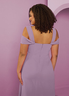 Barbie ♥ Azazie Jurken voor bruidsmeisjes Jurk van Chiffon met A-Lijn Off the Shoulder Blauweregen image13
