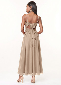 Azazie Zeya 신부 들러리 드레스 A라인 주름진 쉬폰 발목 길이 드레스 image4