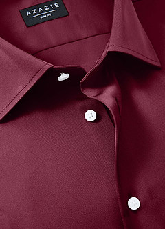 front Julian Mulberry Stretch Satin Dress Shirt