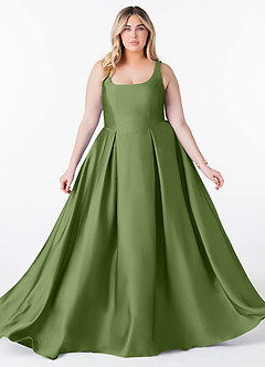Azazie Neve Bridesmaid Dresses Juniper Ball-Gown with Pockets Stretch Satin Dress image10