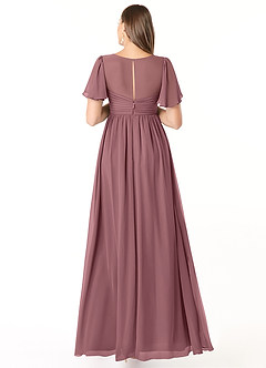 Azazie Verna Maternity Bridesmaid Dresses A-Line V-Neck Ruched Chiffon Floor-Length Dress image2