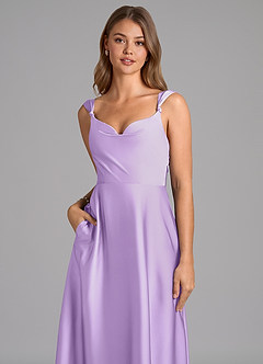 Azazie Beatrice 신부 들러리 드레스 A라인 스윗하트 네크라인 스트레치 새틴 바닥 길이 드레스 image7