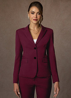 Whitney Burgundy Structured Stretch Blazer