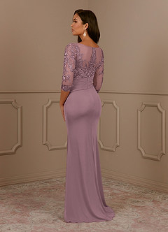 Azazie Fatemah Mother of the Bride Dresses Dusty Rose Mermaid Scoop Lace Lace Dress image3