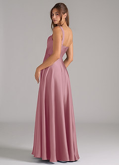 Azazie Shaude Bridesmaid Dresses Vintage Mauve A-Line Pleated Stretch Satin Dress image7