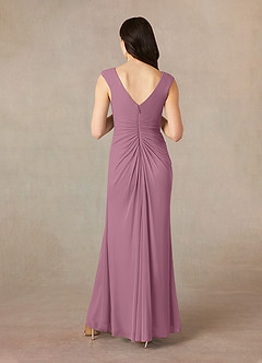 Azazie Andi Final Sale Vintage Mauve A-Line Pleated Mesh Dress image3