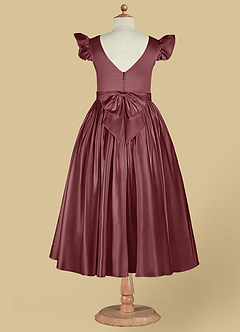 Azazie Violeta vestidos de niña de las flores Vestido de Rosa Del Desierto de Satin Mate de Vestido de gala con Lazo image11