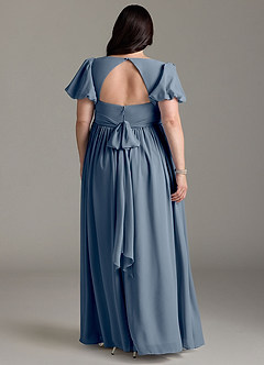 Azazie Madisynn Maternity Bridesmaid Dresses Bow Chiffon Floor-Length Dress image6