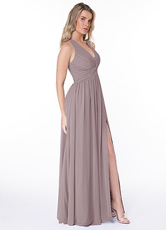 Azazie Jaclyn Bridesmaid Dresses Dusk A-Line Pleated Chiffon Dress image4