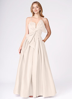 Miebow Cream Strapless Illusion V-Neck Gown image7