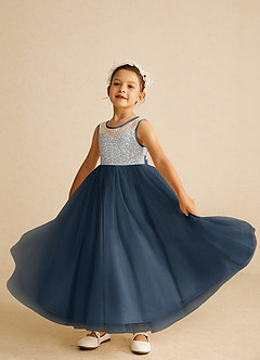 Azazie Tay Flower Girl Dresses Neptune A-Line Sequins Tulle Dress image6