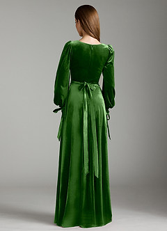 Azazie Leonia Bridesmaid Dresses Ivy A-Line Long Sleeve Velvet Dress image7