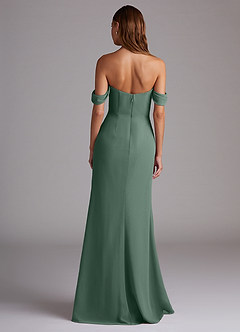 Azazie Saige Bridesmaid Dresses Eucalyptus A-Line Off the Shoulder Chiffon Convertible Dress image7