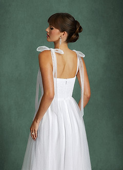 Azazie Angelica Wedding Dresses Diamond White A-Line Sweetheart Neckline Tulle Dress image12