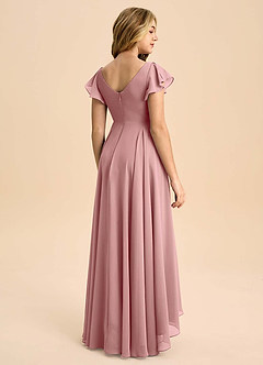 Azazie Caria Junior Dusty Rose A-Line Pleated Chiffon Dress image2