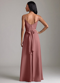 Azazie Kali Brautjungfernkleider Eine Linie Plissee Chiffon Kleid Wüstenrose image4
