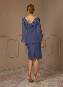 Azazie Carmela Mother of the Bride Dresses Stormy Sheath Lace Chiffon Dress image4