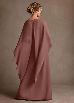Azazie Marilla Mother of the Bride Dresses Espresso A-Line Pleated Chiffon Dress image3