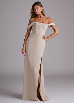 Azazie Saige Bridesmaid Dresses Frost A-Line Off the Shoulder Chiffon Convertible Dress image4