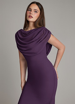 Azazie Hadley Bridesmaid Dresses Plum Mermaid Pleated Chiffon Dress image6