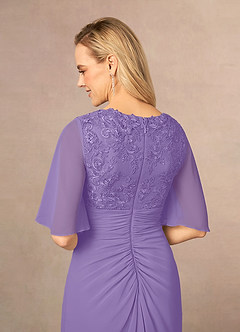 Azazie Carson Mother of the Bride Dresses Tahiti A-Line V-Neck Lace Chiffon Dress image11