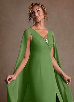 Azazie Boudica Mother of the Bride Dresses Basil A-Line Pleated Chiffon Dress image5