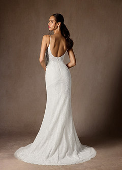 Azazie Lianna Abiti da Sposa Abito Sirena in Pizzo Bianco Diamante image2