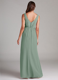 Azazie Tanicia Bridesmaid Dresses Silver Sage A-Line Pleated Chiffon Dress image7