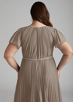 Azazie Kara Modest Bridesmaid Dresses A-Line Pleated Chiffon Floor-Length Dress image14