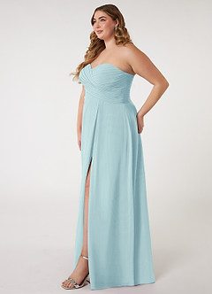 Azazie Arabella Allure Vestidos de damas de honor Vestido de Vidrio Marino de Gasa de Corte en A Convertible con Escote de Corazón image16