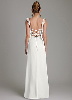 Azazie Jessamine Bridesmaid Dresses White Mermaid Corset Chiffon Dress image7