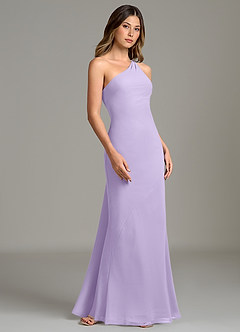 Azazie Juniper Bridesmaid Dresses Lilac Mermaid One Shoulder Chiffon Dress image5
