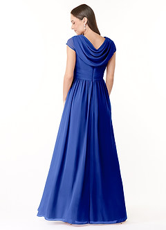 Azazie Organa Bridesmaid Dresses Royal Blue A-Line Pleated Chiffon Dress image2