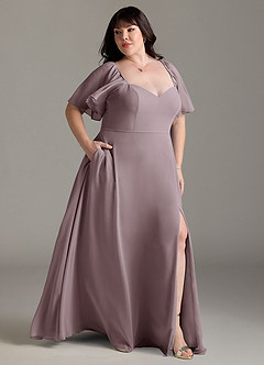 Azazie Chloe Bridesmaid Dresses Dusk A-Line Sweetheart Neckline Chiffon Dress image10