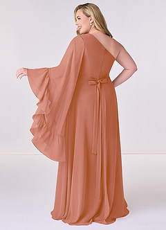 Barbie ♥ Azazie Brautjungfernkleider A-Linie Langarm Chiffon Kleid Mai Tai image8