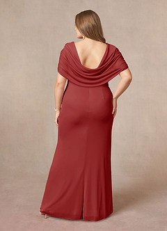 Azazie Luisa vestidos de madre de la novia Vestido de Óxido de Malla de Sirena con Cuello en V Plisado image8