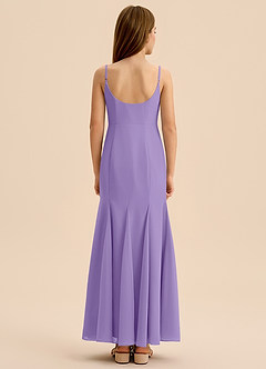 Azazie Evey Junior Vestido de Tahití de Gasa de Corte Sirena con Plisado image2