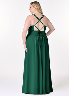 Azazie Farren Bridesmaid Dresses Emerald A-Line Pleated Chiffon Convertible Dress image11