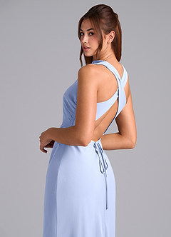 Azazie Evadne Bridesmaid Dresses Ice A-Line Pleated Chiffon Dress image8
