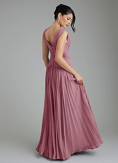 Azazie Kima Bridesmaid Dresses Vintage Mauve A-Line Pleated Chiffon Dress image8