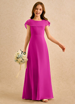 Azazie Kittie Girls Formal Flower Girl Klänningar Klä A-Line i Chiffong image6