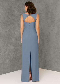 Azazie Flori Bridesmaid Dresses Twilight Sheath Square Neckline Chiffon Dress image2