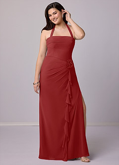 Barbie ♥ Azazie Bridesmaid Dresses Rust Sheath Strapless Chiffon Convertible Dress image12