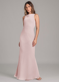 Azazie Allettie Brudtärnklänningar Klänning av Sjöjungfru i Chiffong Rodnande Rosa image3