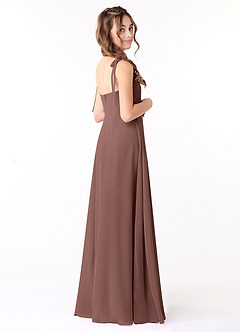 Azazie Rosey Junior Espresso A-Line Sweetheart Neckline Chiffon Dress image4