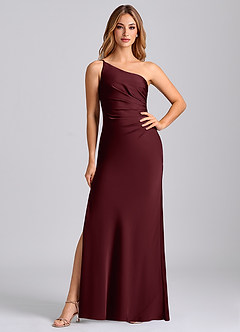 Azazie Marseli Final Sale Dusty Sage Mermaid One Shoulder Stretch Satin Dress image3