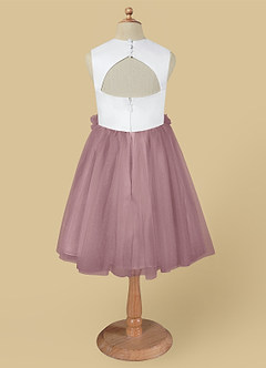Azazie Loulou Flower Girl Dresses Diamond White Dusty Rose A-Line Sleeveless Tulle Dress image7