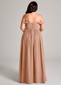 Azazie Calianna Bridesmaid Dresses Champagne Rose A-Line Off the Shoulder Chiffon Convertible Dress image15